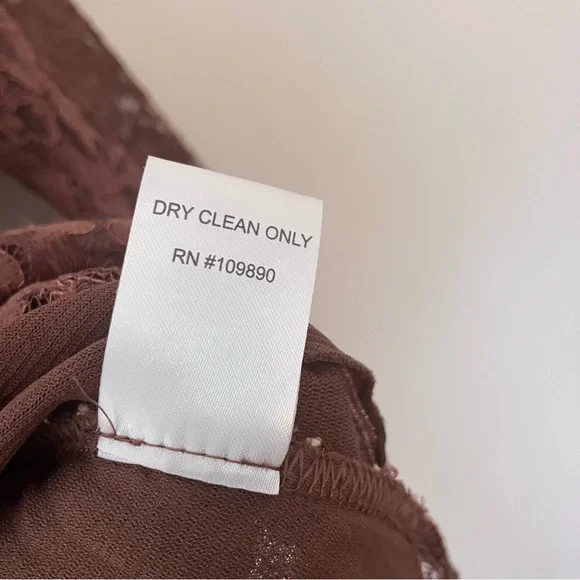 Seven 7 Y2K Women’s Sz. 18 Brown Lace Babydoll Blouse Sheer Longsleeve Corset - Picture 6 of 8